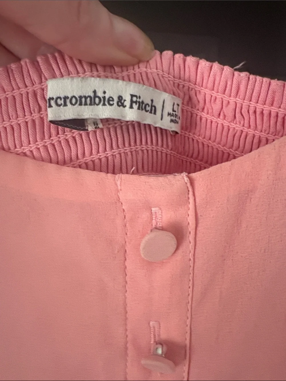 Abercrombie & Fitch Coral Pink Tie-Shoulder Maxi Dress